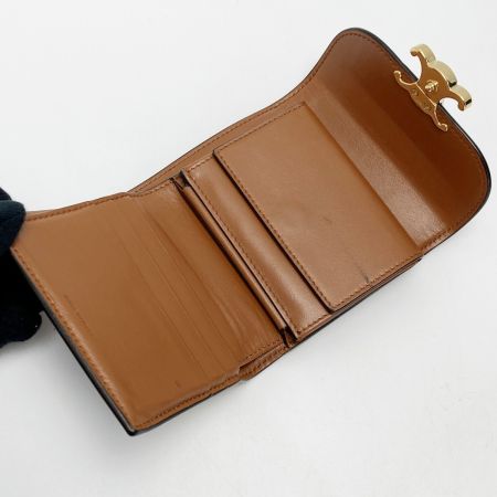  CELINE セリーヌ トリオンフ スモールウォレット ナチュラル 3つ折り財布 キャンバス×レザー