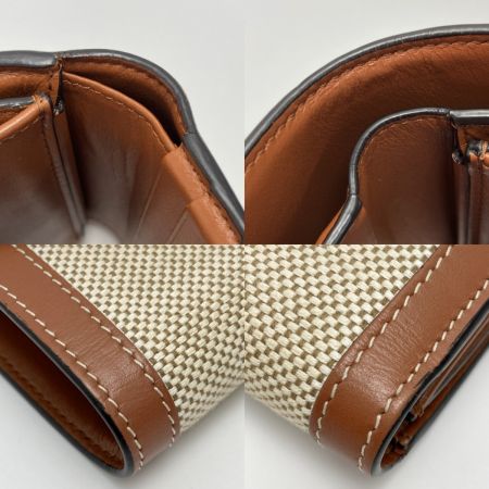  CELINE セリーヌ トリオンフ スモールウォレット ナチュラル 3つ折り財布 キャンバス×レザー