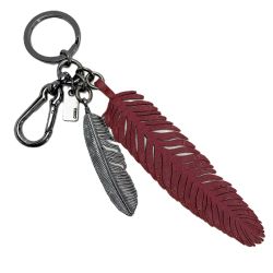 ☆☆ COACH コーチ キーホルダー キーリング 羽 レッド Bランク