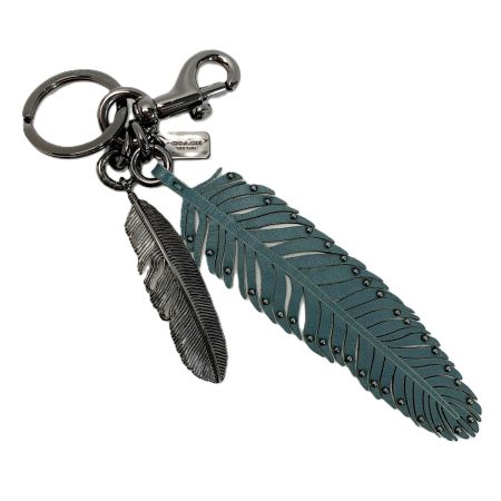  COACH コーチ ホルダー キーリング 羽 モスグリーン