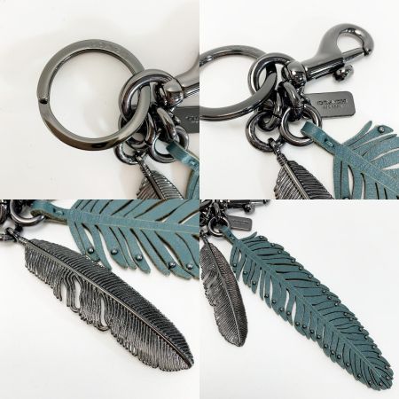  COACH コーチ ホルダー キーリング 羽 モスグリーン