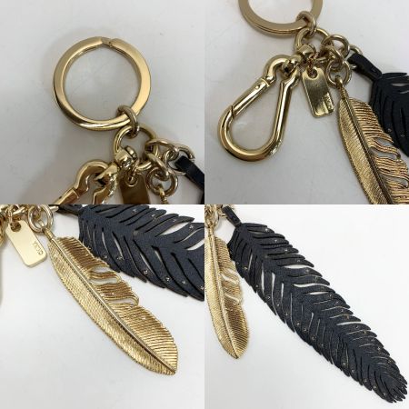  COACH コーチ キーホルダー キーリング 羽 ブラック