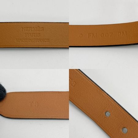  HERMES エルメス カレーシュ ドゥブルトゥール ブラック ブレスレット D刻印 レザー シルバー金具