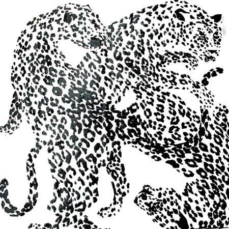  Yves Saint Laurent イブサンローラン ポリエステルxレーヨン アニマル柄 ブラック スカーフ レディース