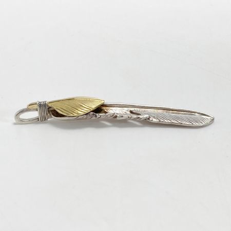  TADY & KING フェザー ペンダントトップ ハートK18 SV925 羽根