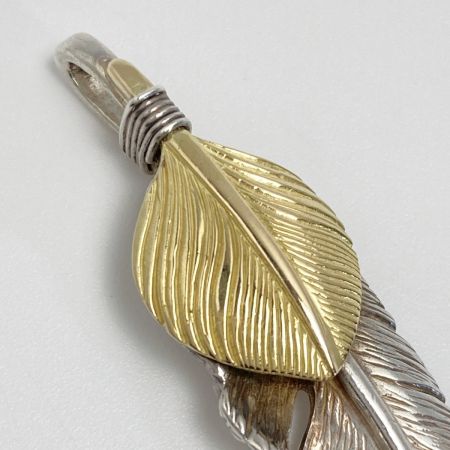  TADY & KING フェザー ペンダントトップ ハートK18 SV925 羽根