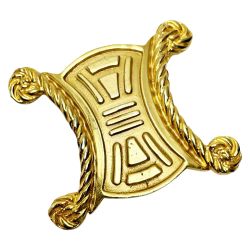 ☆☆ CELINE セリーヌ ブローチ 88 GD マカダム トリオンフ GP レディース アクセサリー ヴィンテージ Bランク