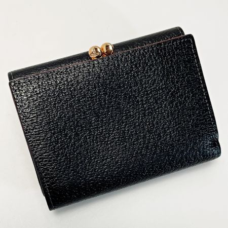  Vivienne Westwood ヴィヴィアン・ウエストウッド ゴールドオーブ ブラック 3つ折り財布 がま口 レディース