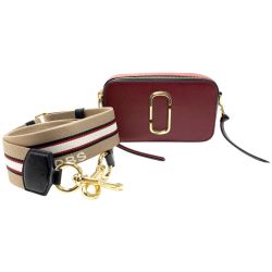 ☆☆ MARC JACOBS マークジェイコブス スナップショット M0012007 940 レッド ショルダーバッグ レディース ゴールド金具 Cランク
