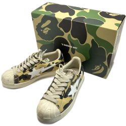☆☆ A BATHING APE アベイシングエイプ スニーカー 02XSHM191008K カーキ SIZE 27cm メンズ 箱付き Bランク