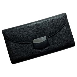 ☆☆ CELINE セリーヌ トロッター ラージ マルチファンクションウォレット 108753APM ブラック 長財布 レディース シルバー金具 Bランク