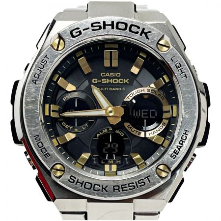  CASIO カシオ G-SHOCK G-STEEL GST-W110D-1A9JF シルバー×ブラック 電波ソーラー アナデジ メンズ 腕時計