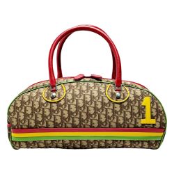 ☆☆ Christian Dior クリスチャンディオール トロッター ラスタ 01RU 1014 ミニボストンバッグ レディース シルバー金具 Bランク