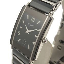 ☆☆ RADO ラドー ダイヤスター デイト 160.0486.3 ブラック クォーツ ボーイズ 腕時計 DIASTAR Aランク