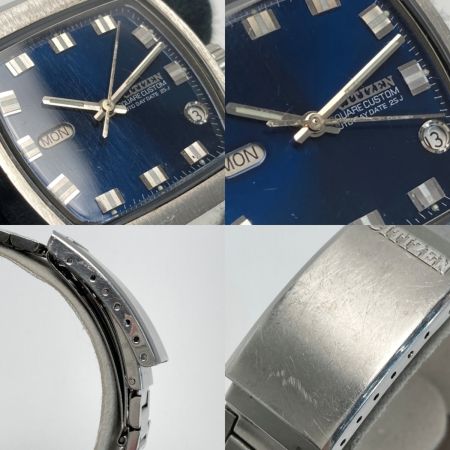  CITIZEN シチズン スクエアカスタム 25石 デイデイト 67-4516 ネイビー 自動巻き メンズ 腕時計 SQUARE CUSTOM