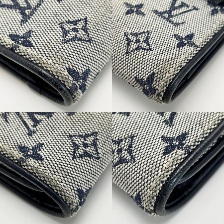  LOUIS VUITTON ルイヴィトン モノグラム・ミニ ポルト トレゾール インターナショナル M92242 ブルー 三つ折り財布 レディース