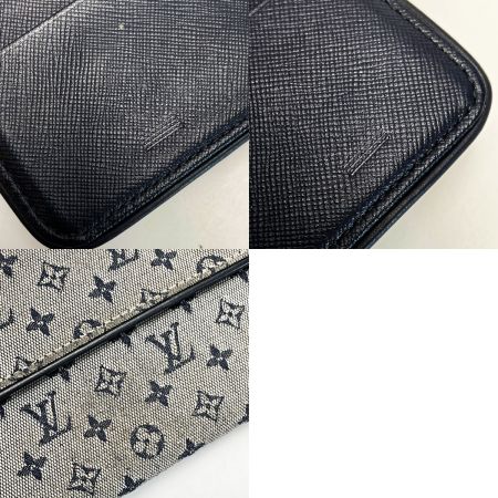  LOUIS VUITTON ルイヴィトン モノグラム・ミニ ポルト トレゾール インターナショナル M92242 ブルー 三つ折り財布 レディース