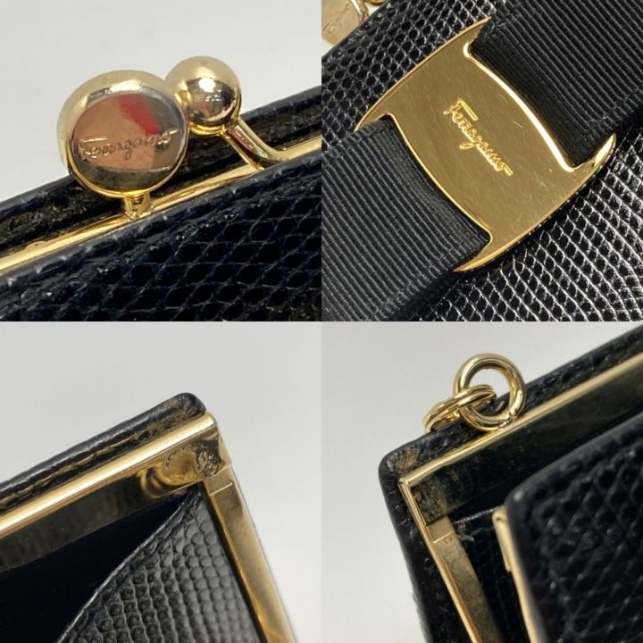 Salvatore Ferragamo サルヴァトーレフェラガモ ヴァラ ミニ チェーンショルダーバッグ 22-3054 ブラック レザー  箱有｜中古｜なんでもリサイクルビッグバン