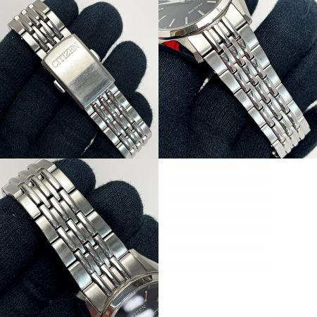  CITIZEN シチズン 電波ソーラー H100-S113156 シルバー×ブラック 黒文字盤 アナログ メンズ 腕時計