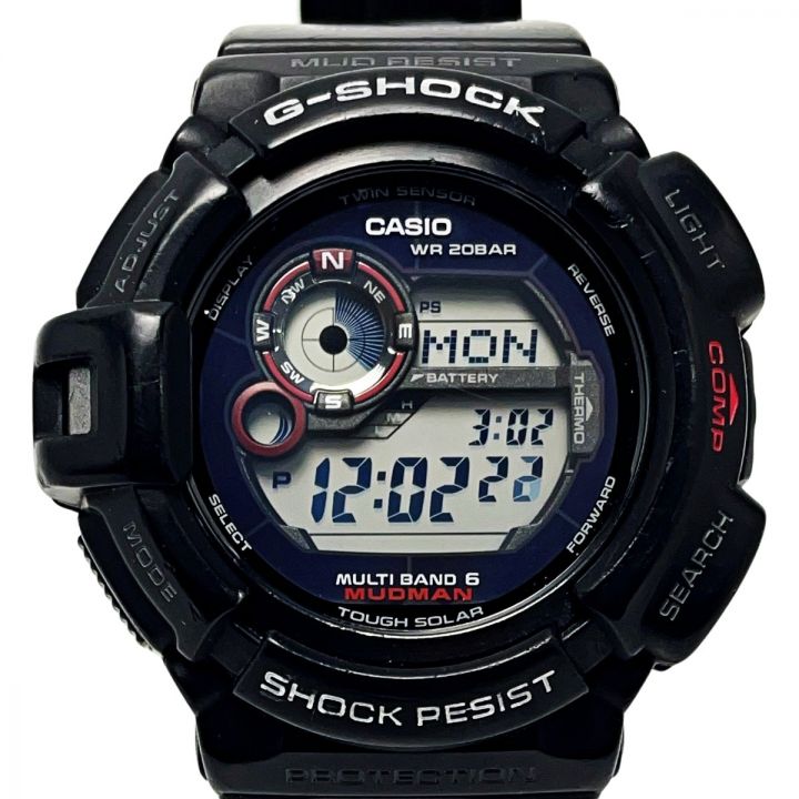 CASIO カシオ G-SHOCK MUDMAN マッドマン GW-9300-1JF ブラック 電波ソーラー デジタル メンズ  腕時計｜中古｜なんでもリサイクルビッグバン