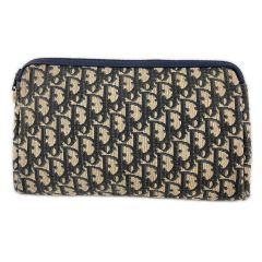  Christian Dior クリスチャンディオール コスメポーチ  レディース トロッター キャンバス ネイビー Cランク