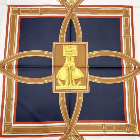  Burberrys バーバリーズ ベルト柄 シルクスカーフ レディース