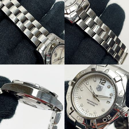  TAG HEUER タグホイヤー アクアレーサー WAF1415/CY9892 ホワイトシェル クォーツ 10Pダイヤ レディース 腕時計