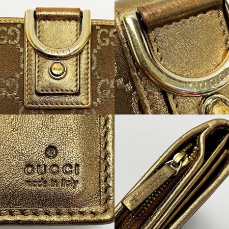 GUCCI グッチ GGキャンバス アビー 154256 ゴールド 2つ折り長財布 レザー レディース｜中古｜なんでもリサイクルビッグバン