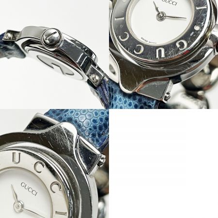  GUCCI グッチ バングルウォッチ GQ6600 シルバー系 クォーツ レザー ターンフェイス レディース 腕時計
