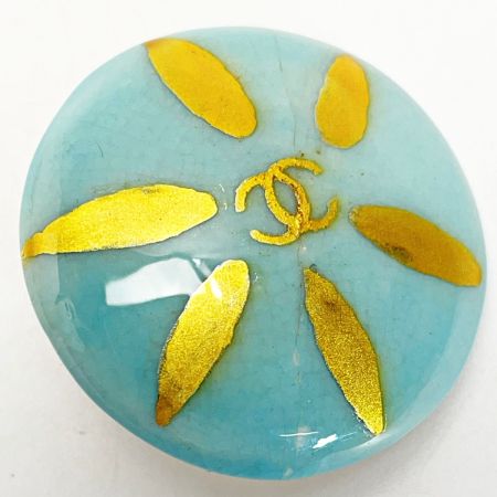  CHANEL シャネル ココマーク 水色 イヤリング 陶器 GP ヴィンテージ レディース アクセサリー