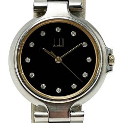 ☆☆ dunhill ダンヒル ミレニアム 12Pダイヤ ブラック クォーツ メンズ 腕時計 Cランク