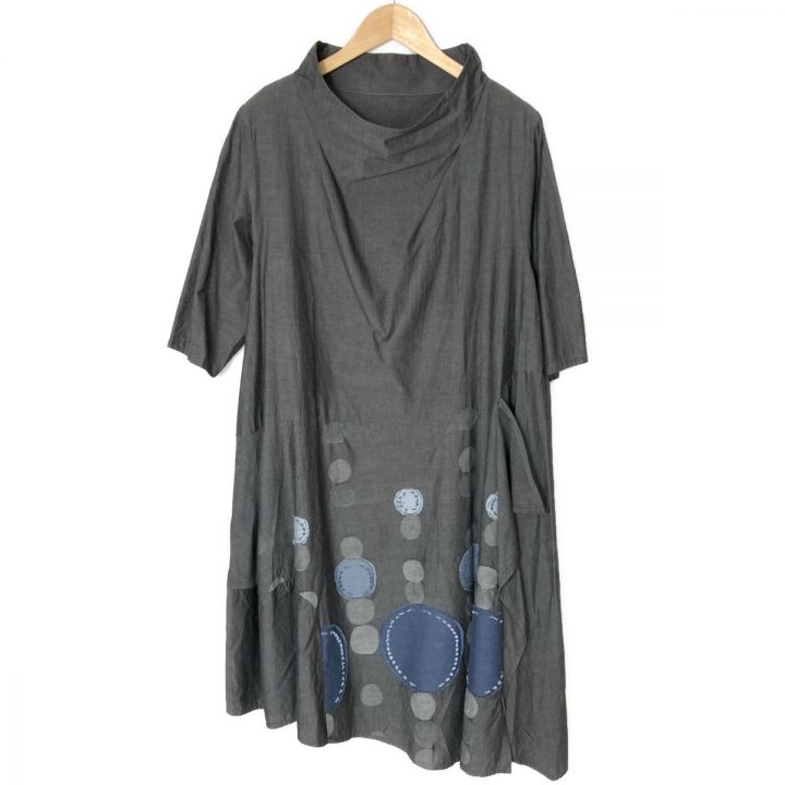 jiu 慈雨 ワンピース サイズ 40 レディース 09122179 グレー×ブルー