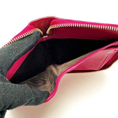  GUCCI グッチ インターロッキングG 351486 ピンク ラウンドファスナー財布 レザー レディース ゴールド金具