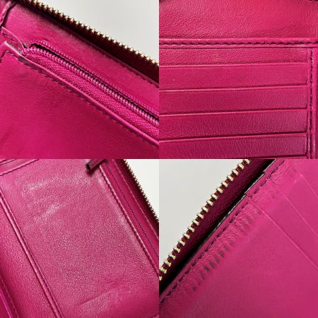  GUCCI グッチ インターロッキングG 351486 ピンク ラウンドファスナー財布 レザー レディース ゴールド金具