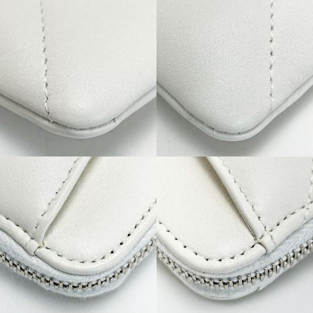  CHANEL シャネル マトラッセ AP2086 ホワイト ジップコインパース ラムスキン レディース シルバー金具 ギャランティカード有