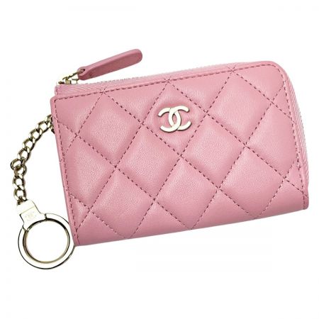  CHANEL シャネル マトラッセ AP0221 ベビーピンク コインケース ラムスキン レディース ゴールド金具