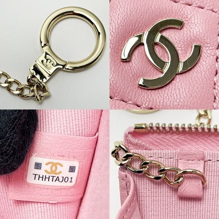  CHANEL シャネル マトラッセ AP0221 ベビーピンク コインケース ラムスキン レディース ゴールド金具
