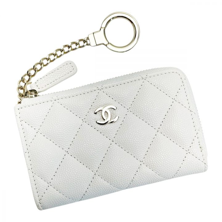 CHANEL シャネル マトラッセ AP0221 ホワイト ココマーク コインケース キーケース キャビアスキン ゴールド金具  ギャランティ有｜中古｜なんでもリサイクルビッグバン