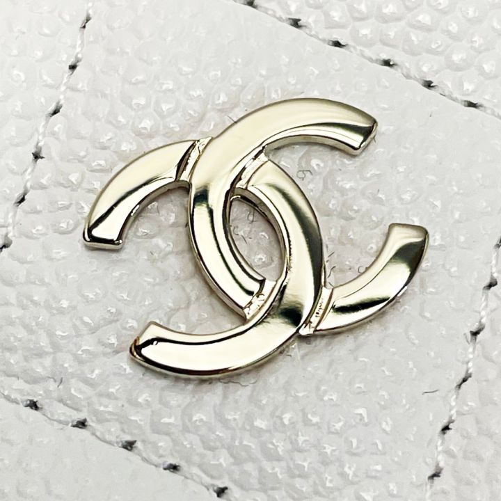 CHANEL シャネル マトラッセ AP0221 ホワイト ココマーク コインケース キーケース キャビアスキン ゴールド金具  ギャランティ有｜中古｜なんでもリサイクルビッグバン