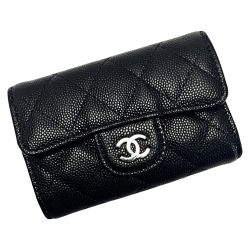 ☆☆ CHANEL シャネル マトラッセ ブラック キーケース 4連 キャビアスキン レディース ゴールド金具 ギャランティカード有 Aランク