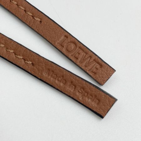  LOEWE ロエベ アナグラム バッグチャーム C621232X83 ブラウン レザー キーホルダー