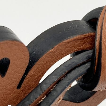  LOEWE ロエベ アナグラム バッグチャーム C621232X83 ブラウン レザー キーホルダー