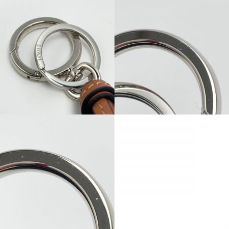  LOEWE ロエベ アナグラム バッグチャーム C621232X83 ブラウン レザー キーホルダー