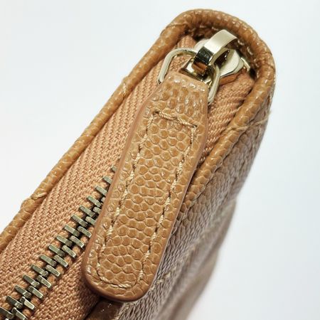  CHANEL シャネル クラシック ブラウン ジップコインパース キャビアスキン レディース ゴールド金具