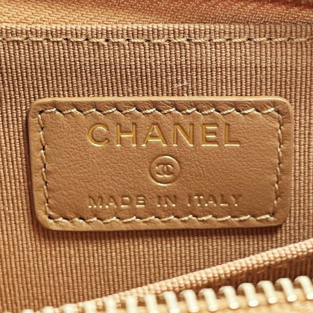  CHANEL シャネル クラシック ブラウン ジップコインパース キャビアスキン レディース ゴールド金具
