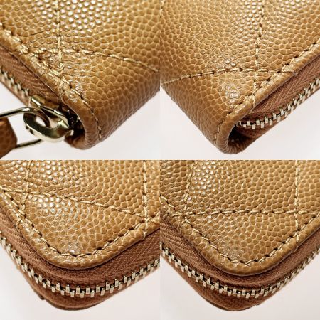  CHANEL シャネル クラシック ブラウン ジップコインパース キャビアスキン レディース ゴールド金具