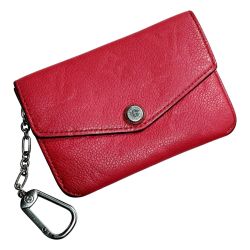 ☆☆ LOUIS VUITTON ルイヴィトン モノグラム アンプラント ポシェット・クレ M41966 レッド コインケース シルバー金具 レディース Cランク
