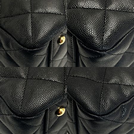  CHANEL シャネル マトラッセ AS3634 ブラック チェーントートバッグ キャビアスキン レディース ゴールド金具
