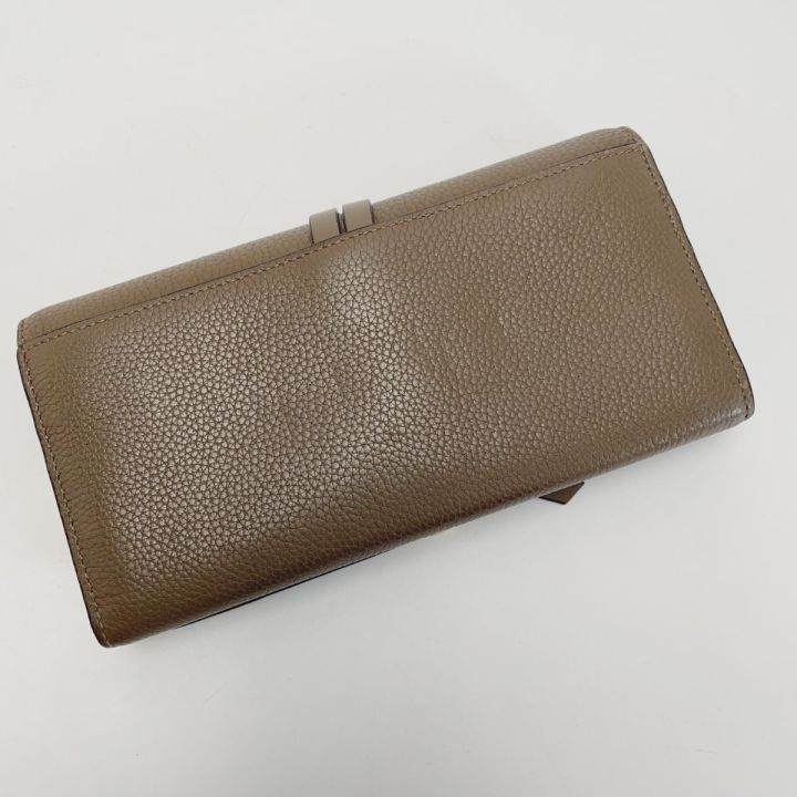 Chloe クロエ ロゴプレート ブラウン 長財布 レディース