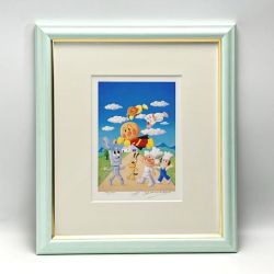 ☆☆  やなせたかし アンパンマン『アンパンマンと空き缶マン』ジグリー版画 サイン入り Aランク